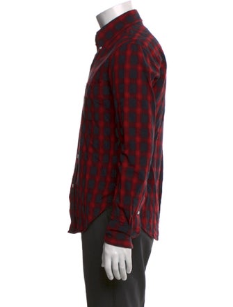 Band of Outsiders Plaid Print Long Sleeve Shirt
