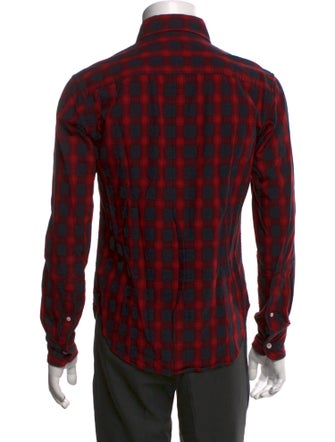 Band of Outsiders Plaid Print Long Sleeve Shirt