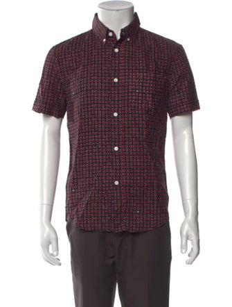 Band of Outsiders Plaid Print Short Sleeve Shirt