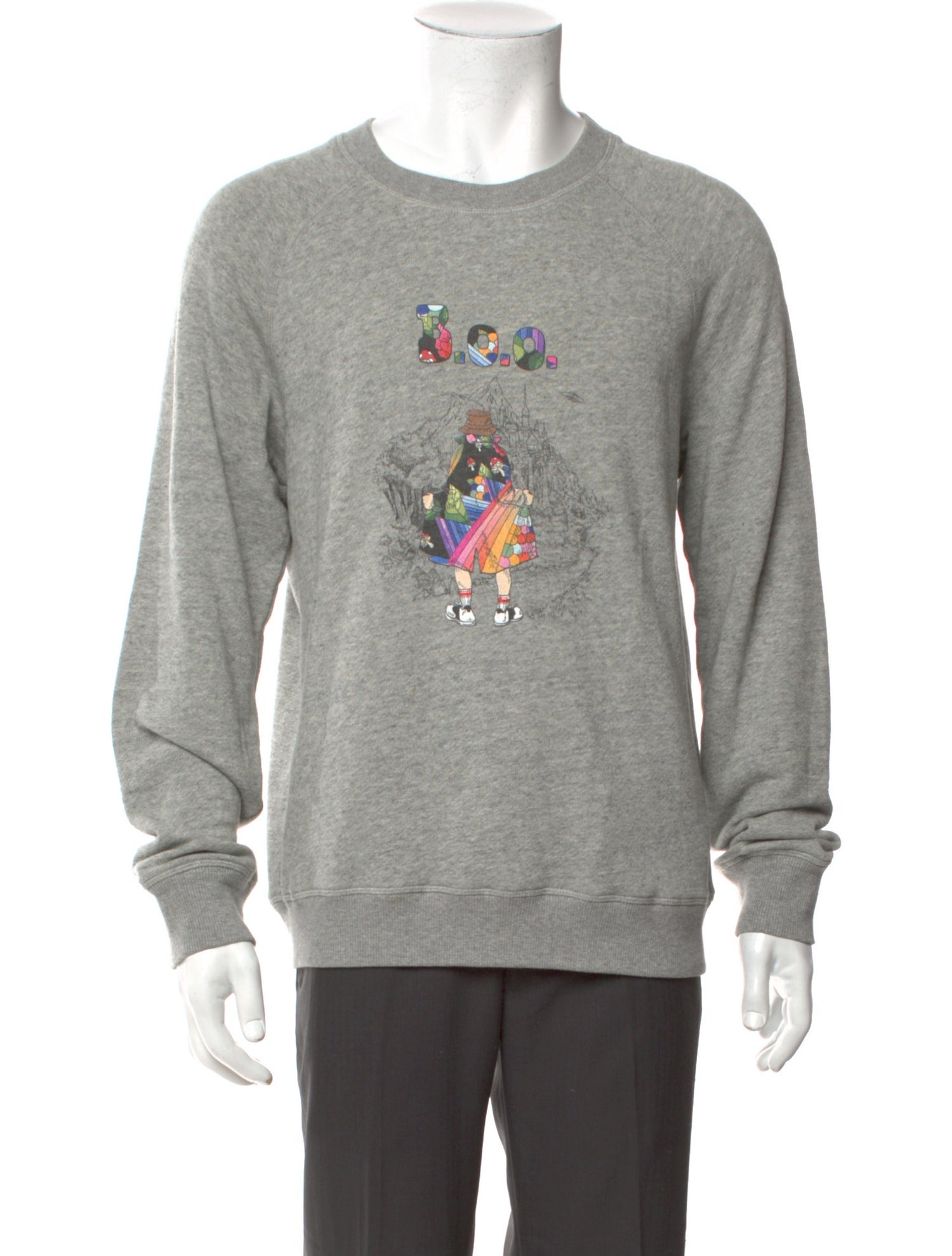 Band of Outsiders Graphic Print Crew Neck Sweatshirt