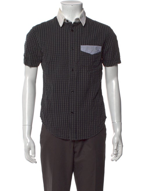 Band of Outsiders Plaid Print Short Sleeve Shirt