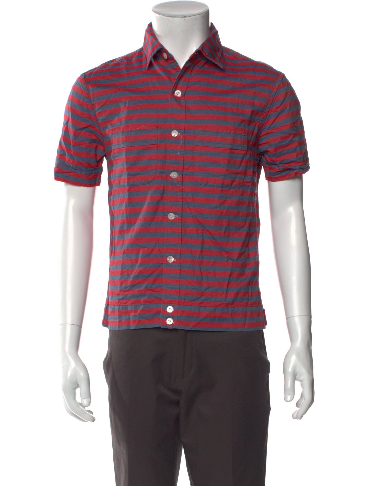 Band of Outsiders Striped Short Sleeve Shirt