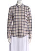 Band of Outsiders Plaid Print Long Sleeve Button-Up Top