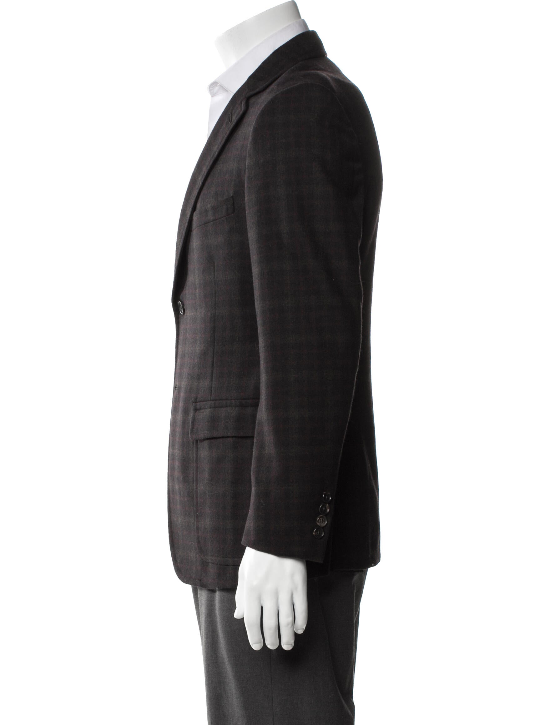 Band of Outsiders Wool Plaid Print Blazer