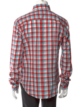 Band of Outsiders Plaid Print Long Sleeve Shirt