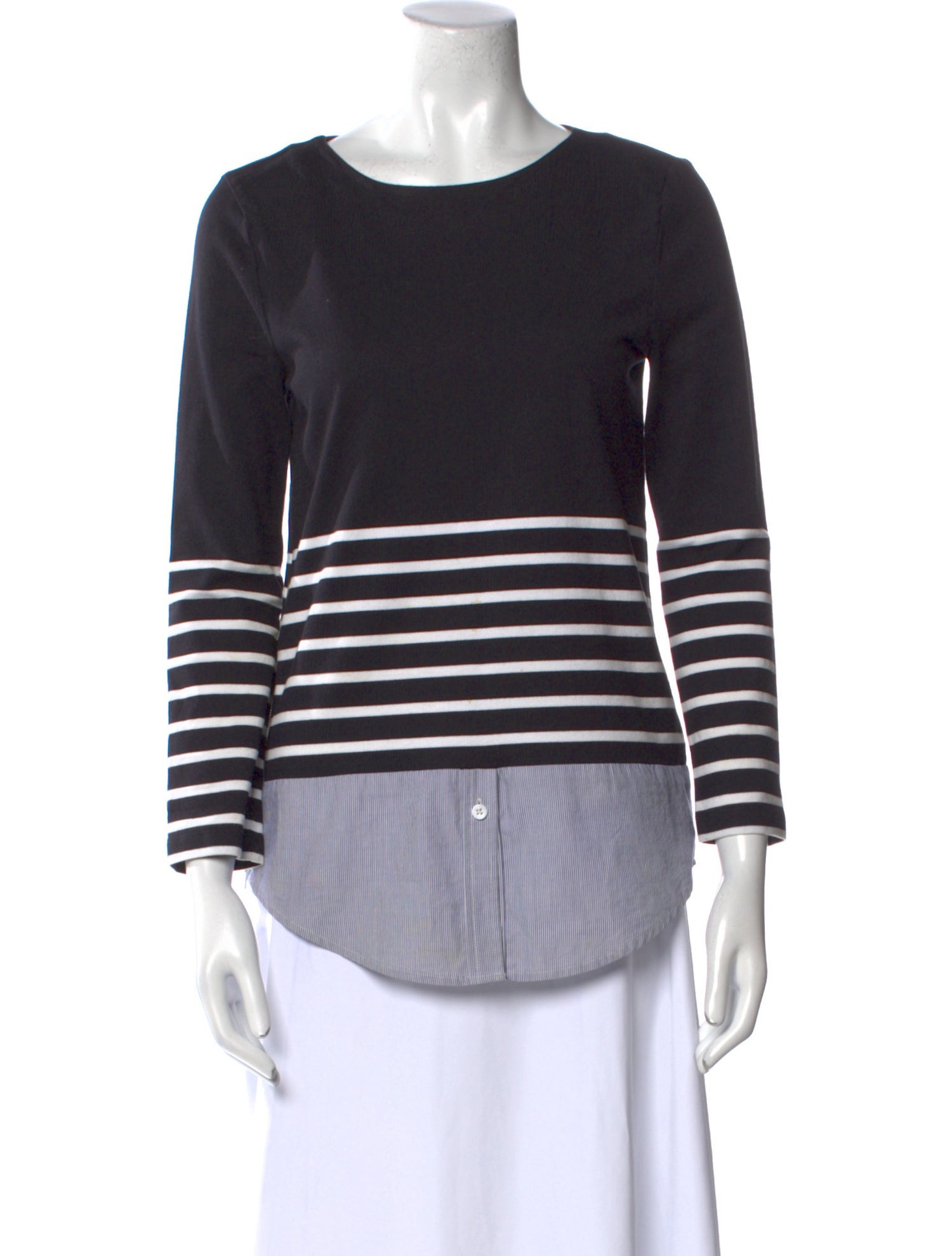 Band of Outsiders Striped Bateau Neckline Top