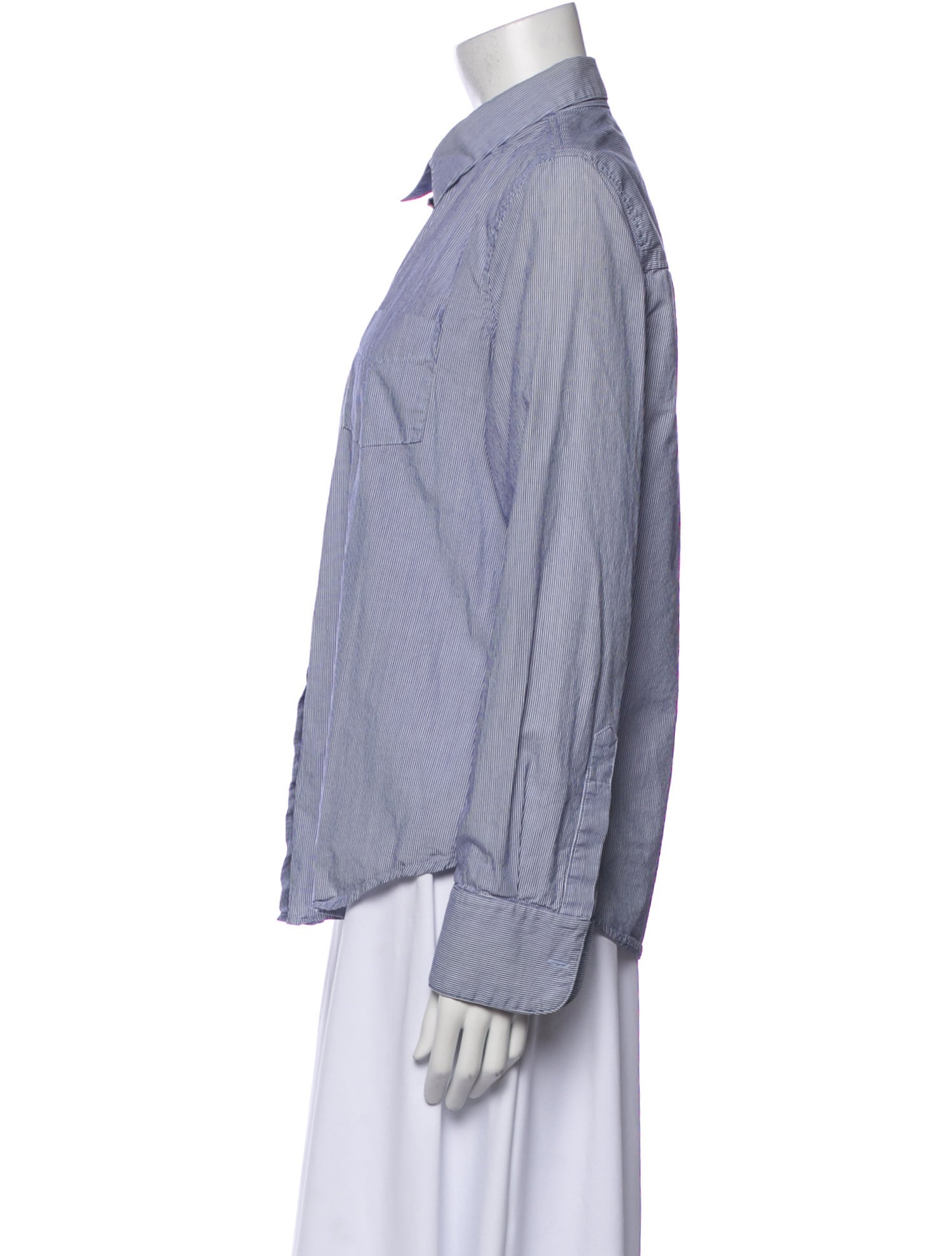 Band of Outsiders Striped Long Sleeve Button-Up Top