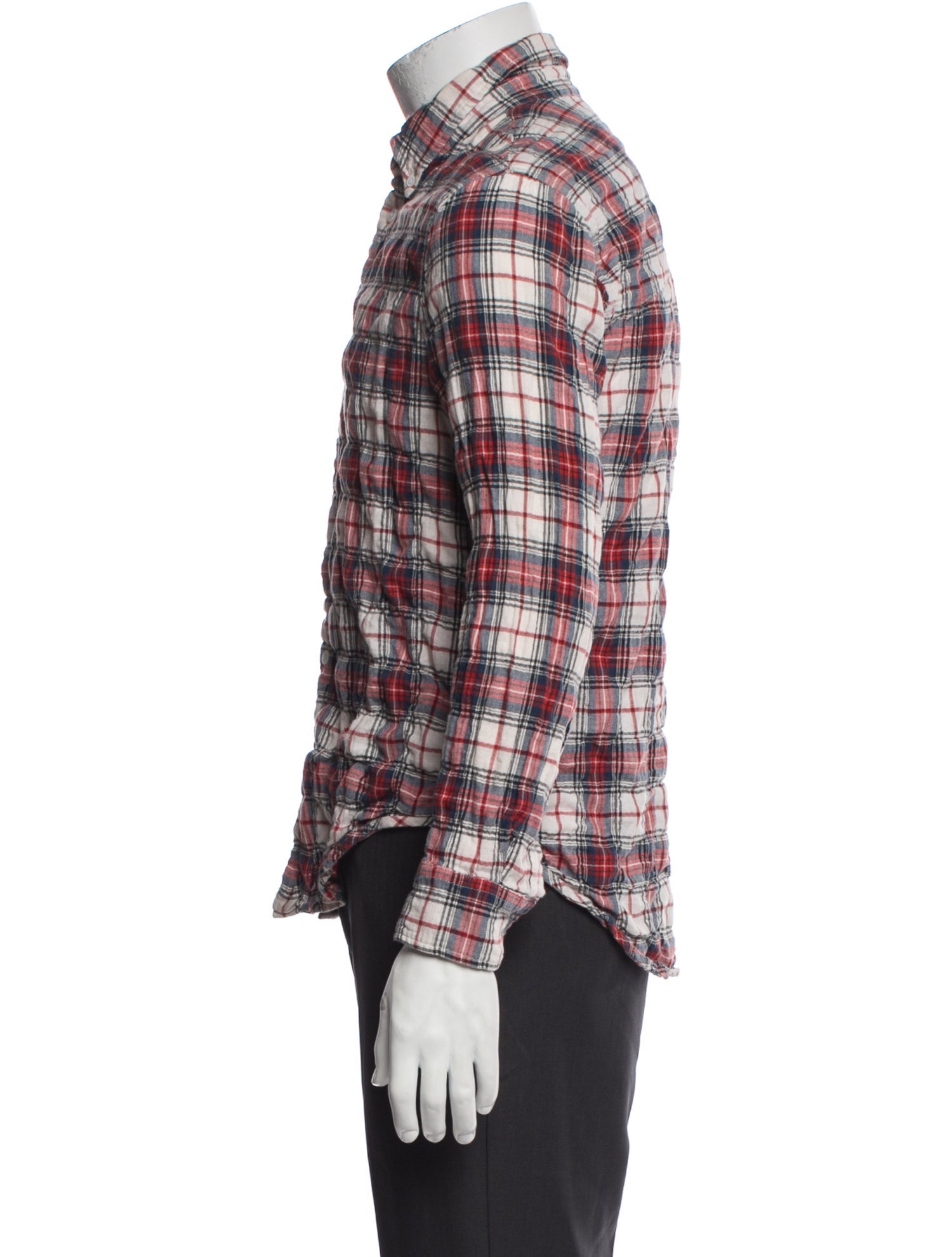 Band of Outsiders Plaid Print Long Sleeve Shirt