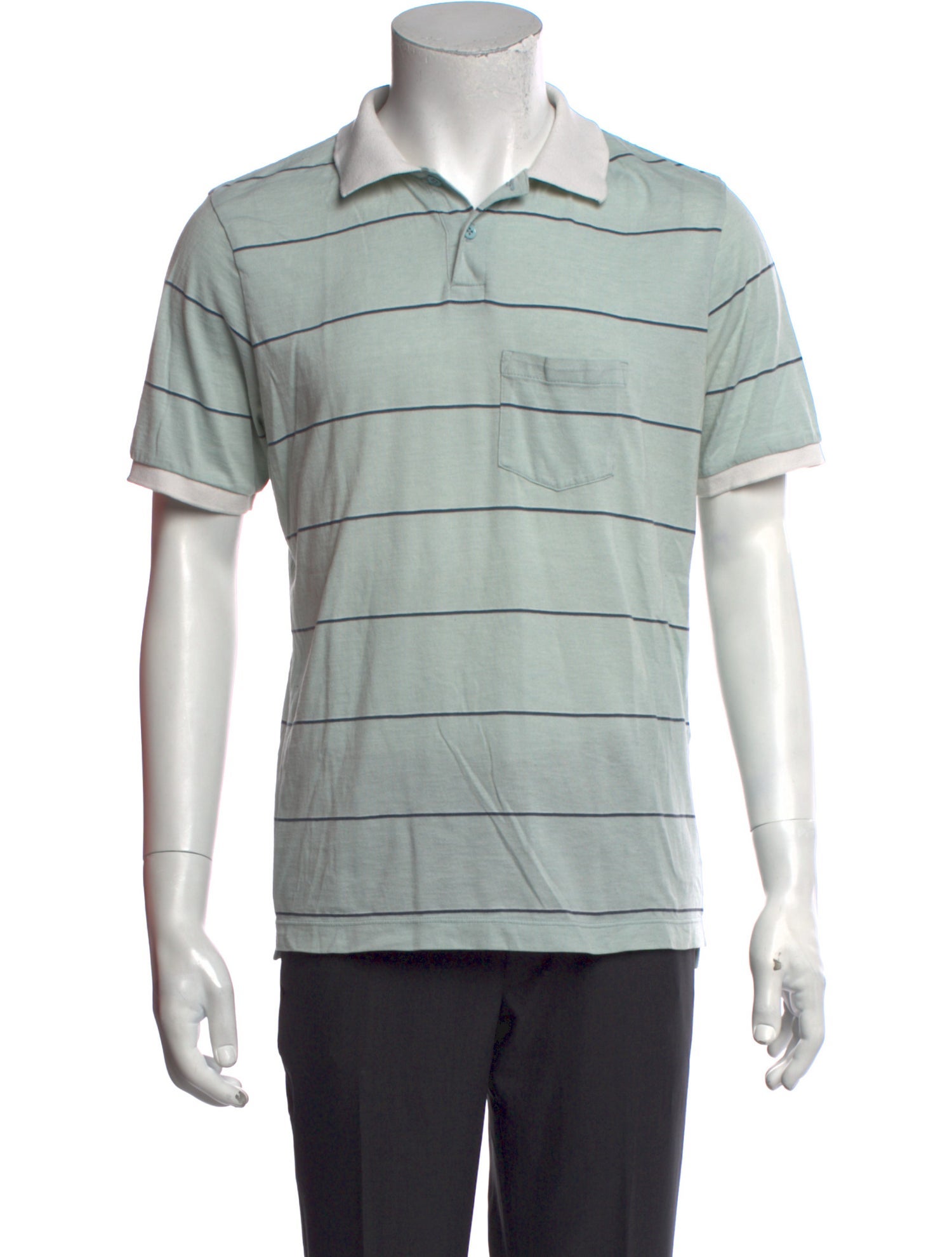 Band of Outsiders Striped V-Neck Polo Shirt