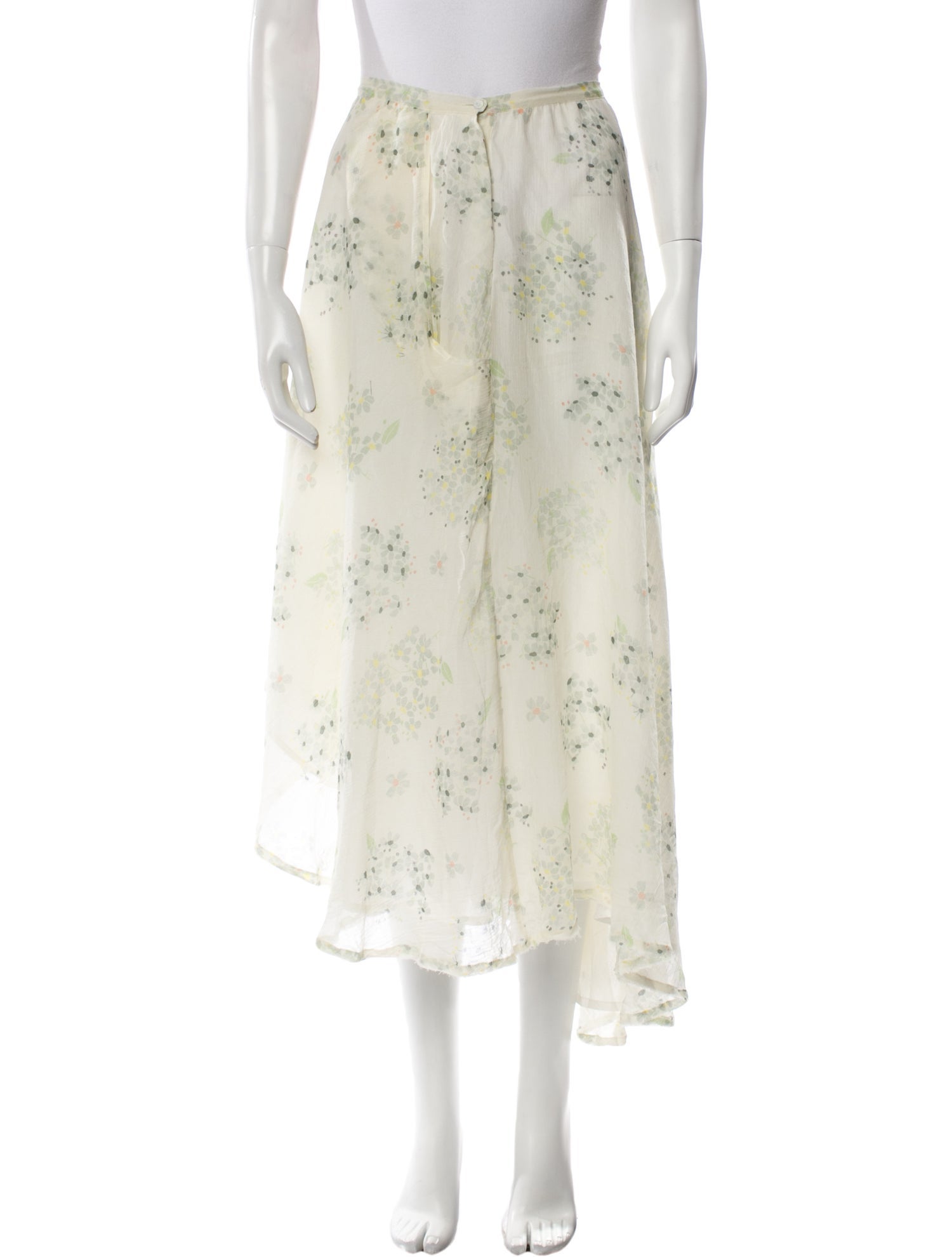 Band of Outsiders Silk Midi Length Skirt