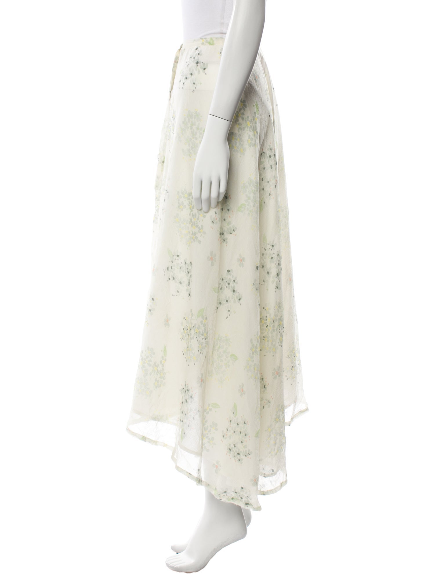 Band of Outsiders Silk Midi Length Skirt