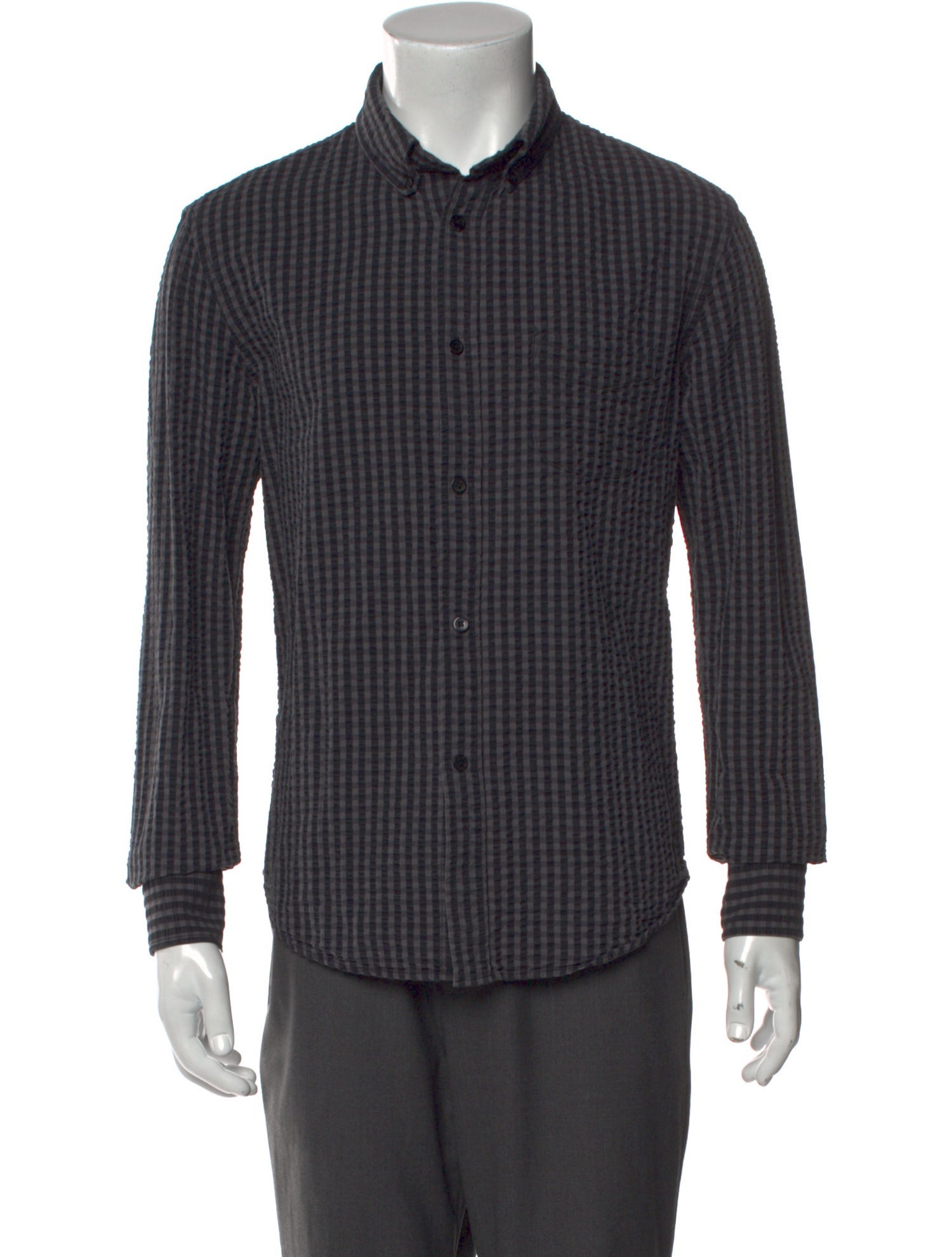 Band of Outsiders Plaid Print Long Sleeve Dress Shirt