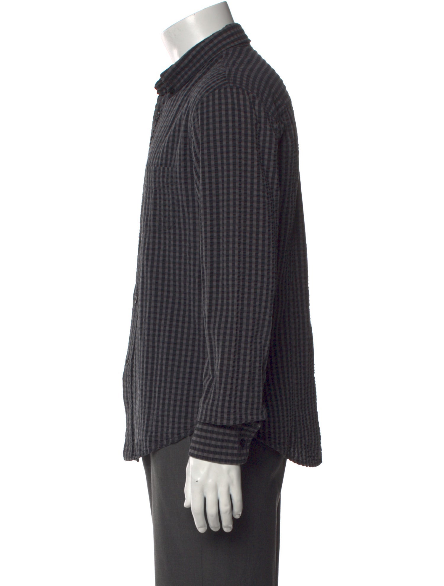 Band of Outsiders Plaid Print Long Sleeve Dress Shirt