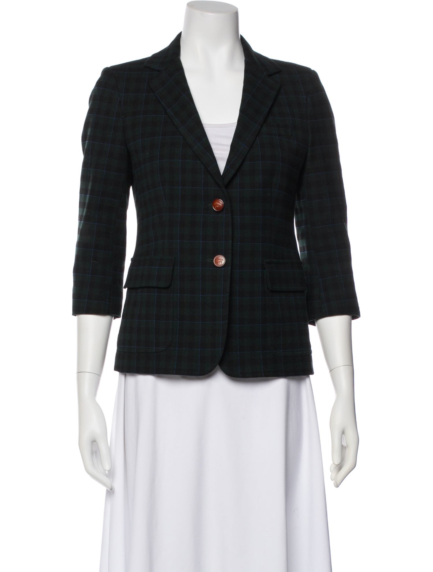 Band of Outsiders Plaid Print Blazer