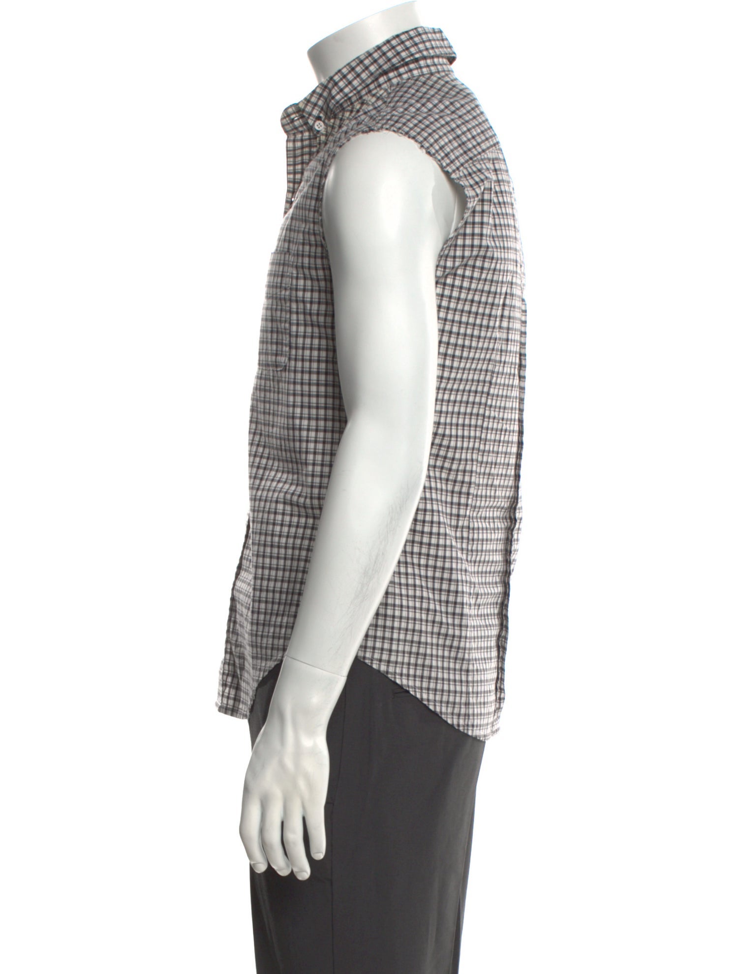 Band of Outsiders Plaid Print Sleeveless Shirt