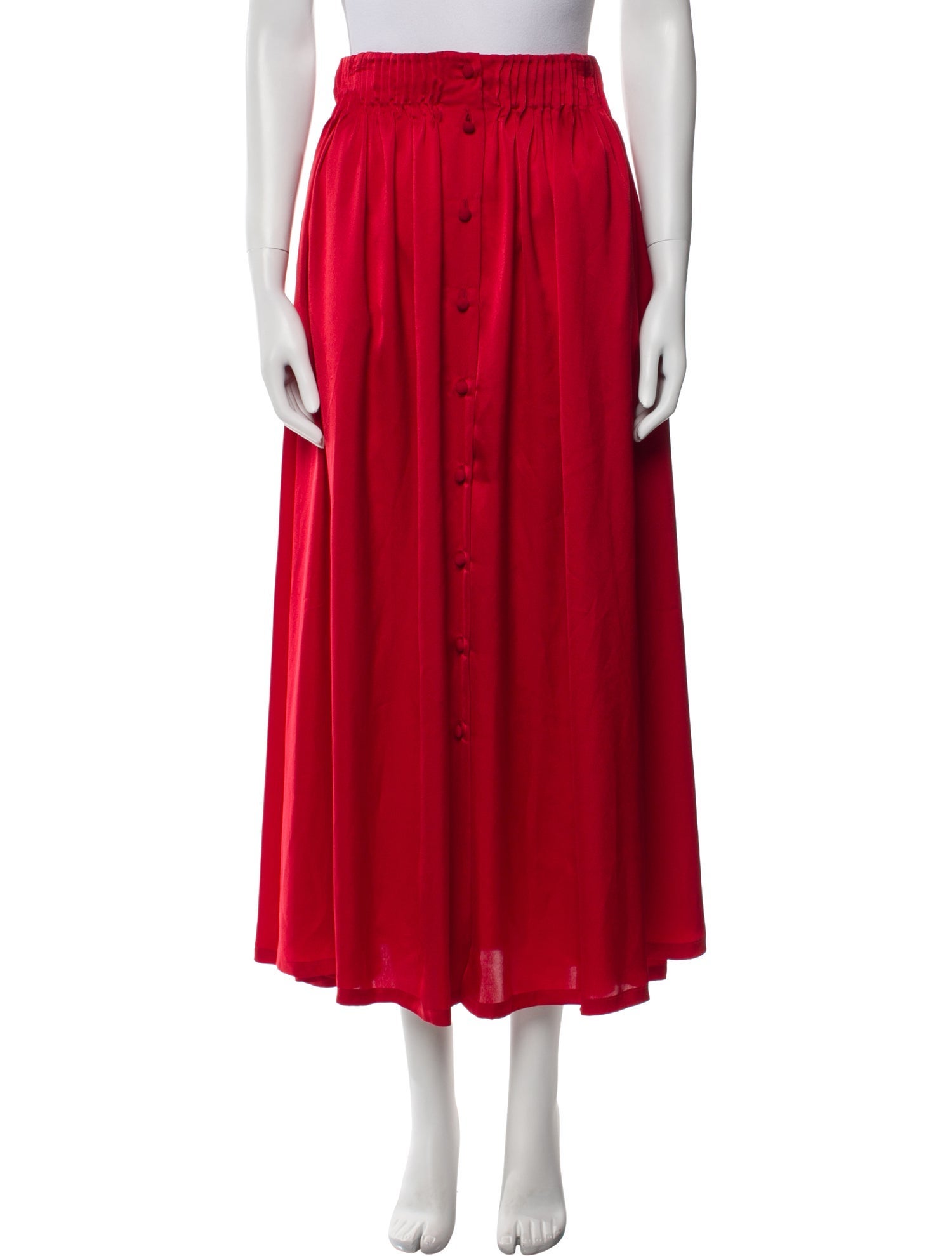 By Any Other Name Pleated Accents Midi Length Skirt