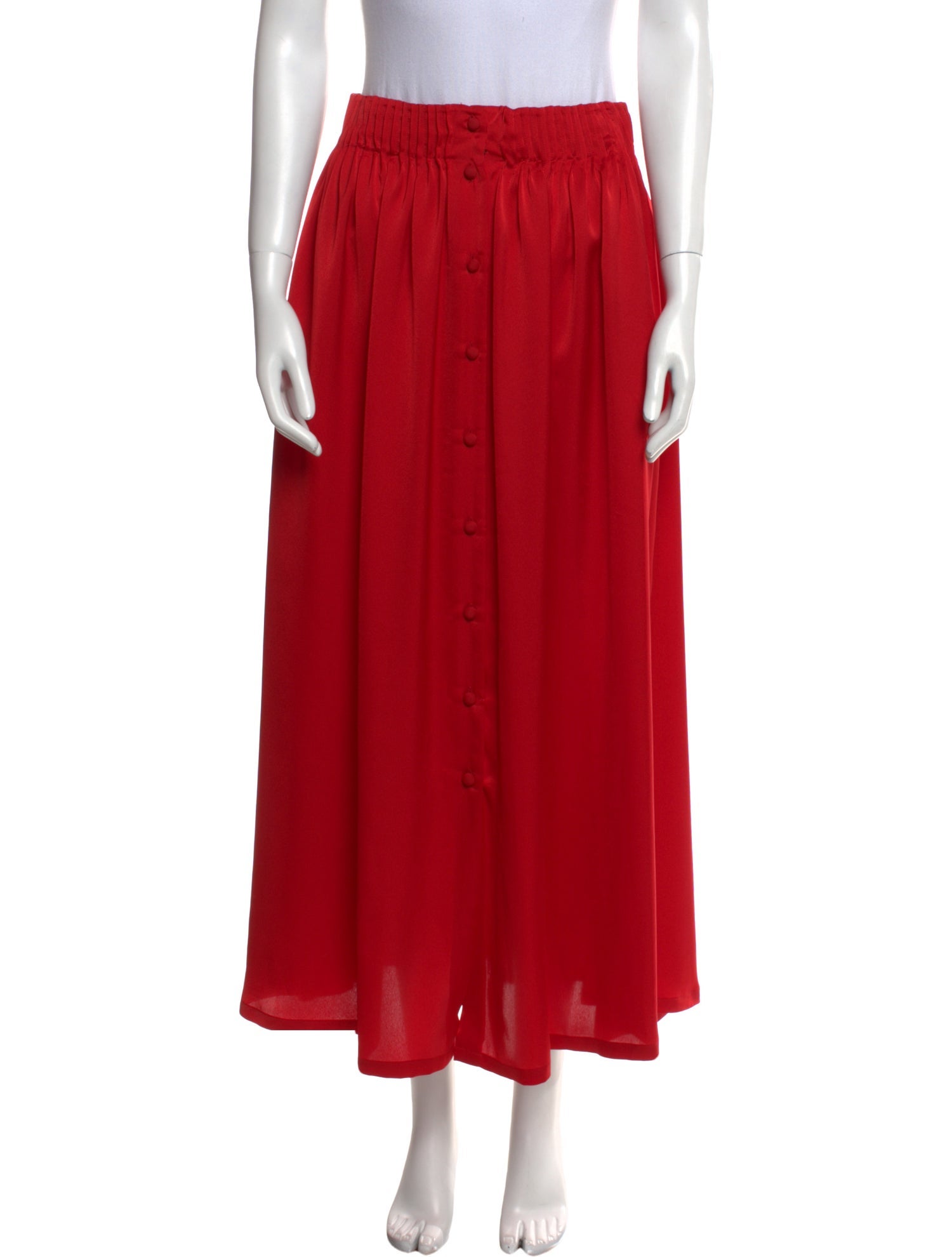 By Any Other Name Pleated Accents Midi Length Skirt