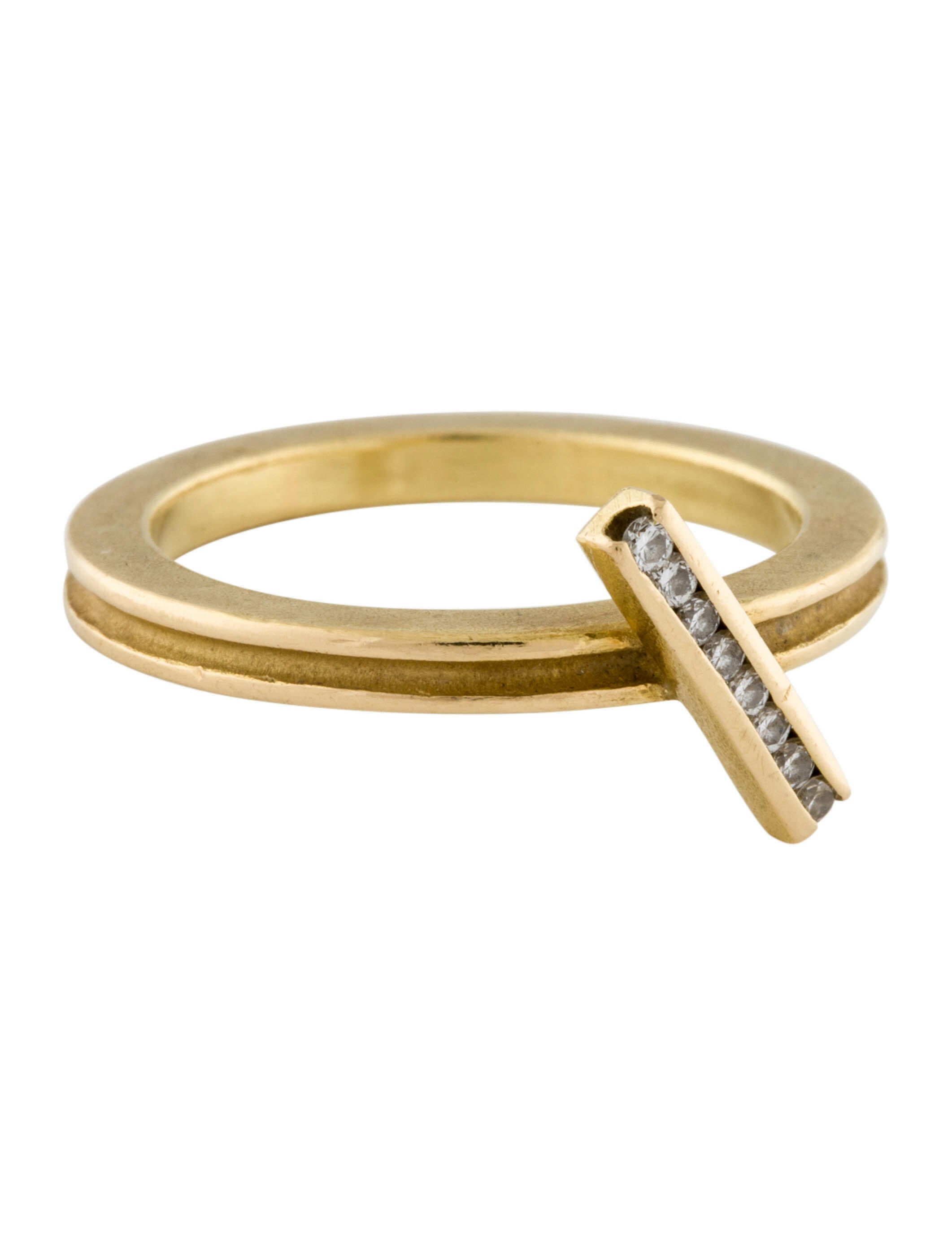 Barbara Heinrich Studio 18K Diamond Diagonal Stack Ring