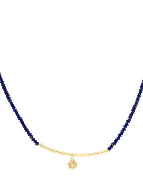 Barbara Heinrich Studio 18K Diamond & Lapis Bar Necklace