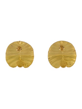 Barbara Heinrich Studio 18K Pearl Lotus Leaf Stud Earrings