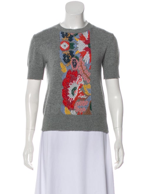Barrie Cashmere Embroidered Sweater Grey