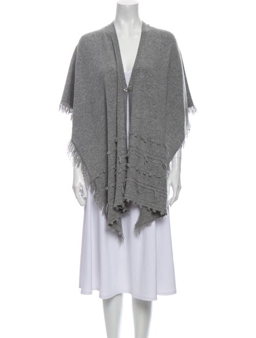 Barrie Poncho Cashmere Sweater Grey
