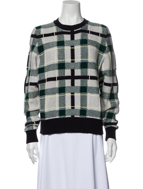 Barrie Wool Plaid Print Sweater Wool