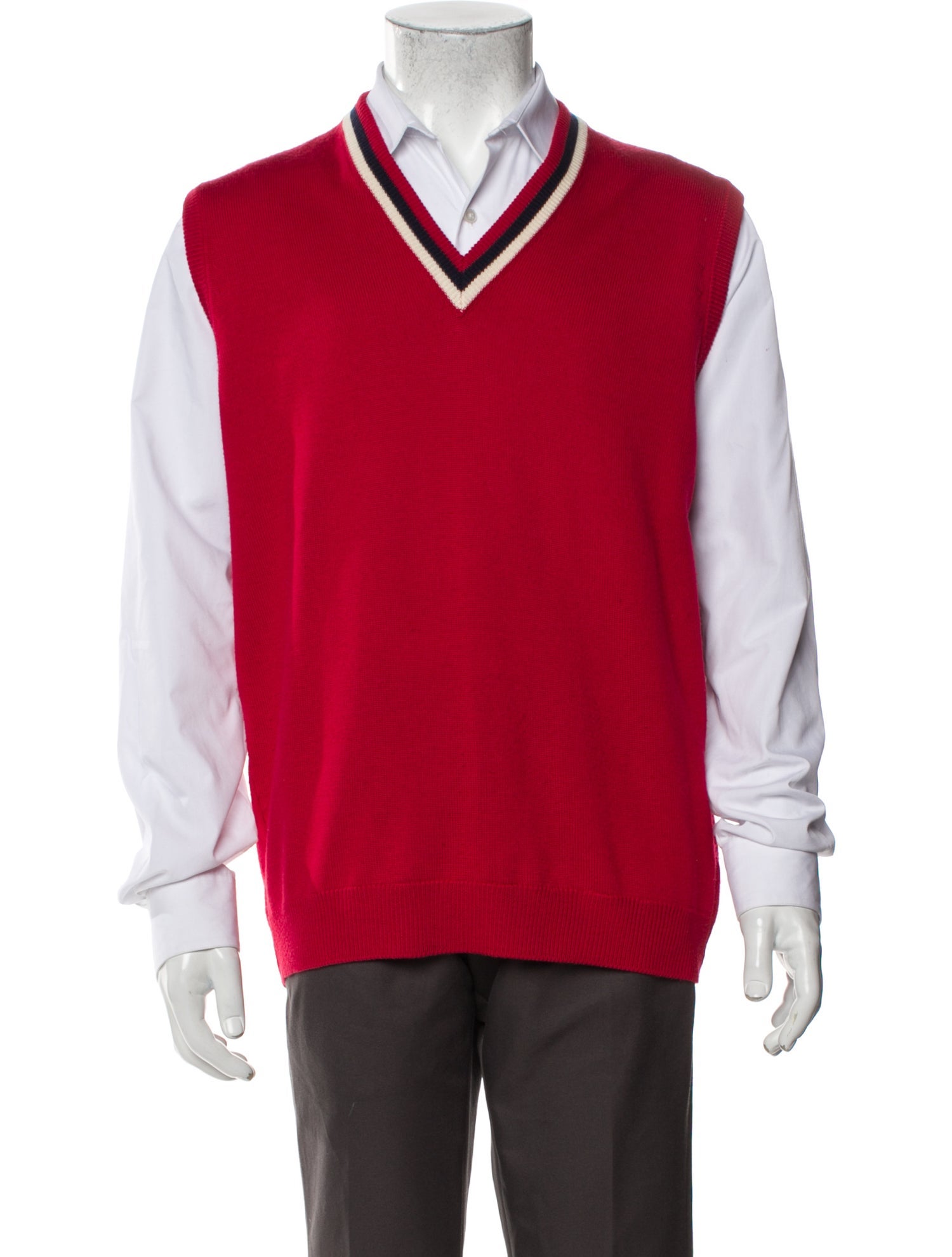 Barrie Merino Wool Striped Sweater Vest