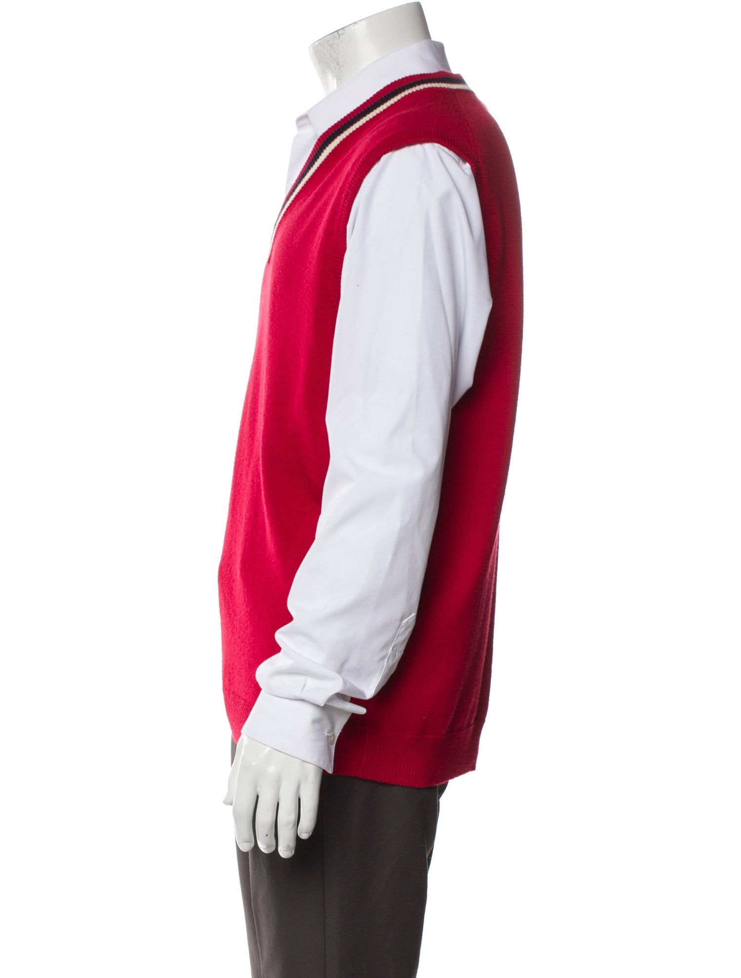 Barrie Merino Wool Striped Sweater Vest