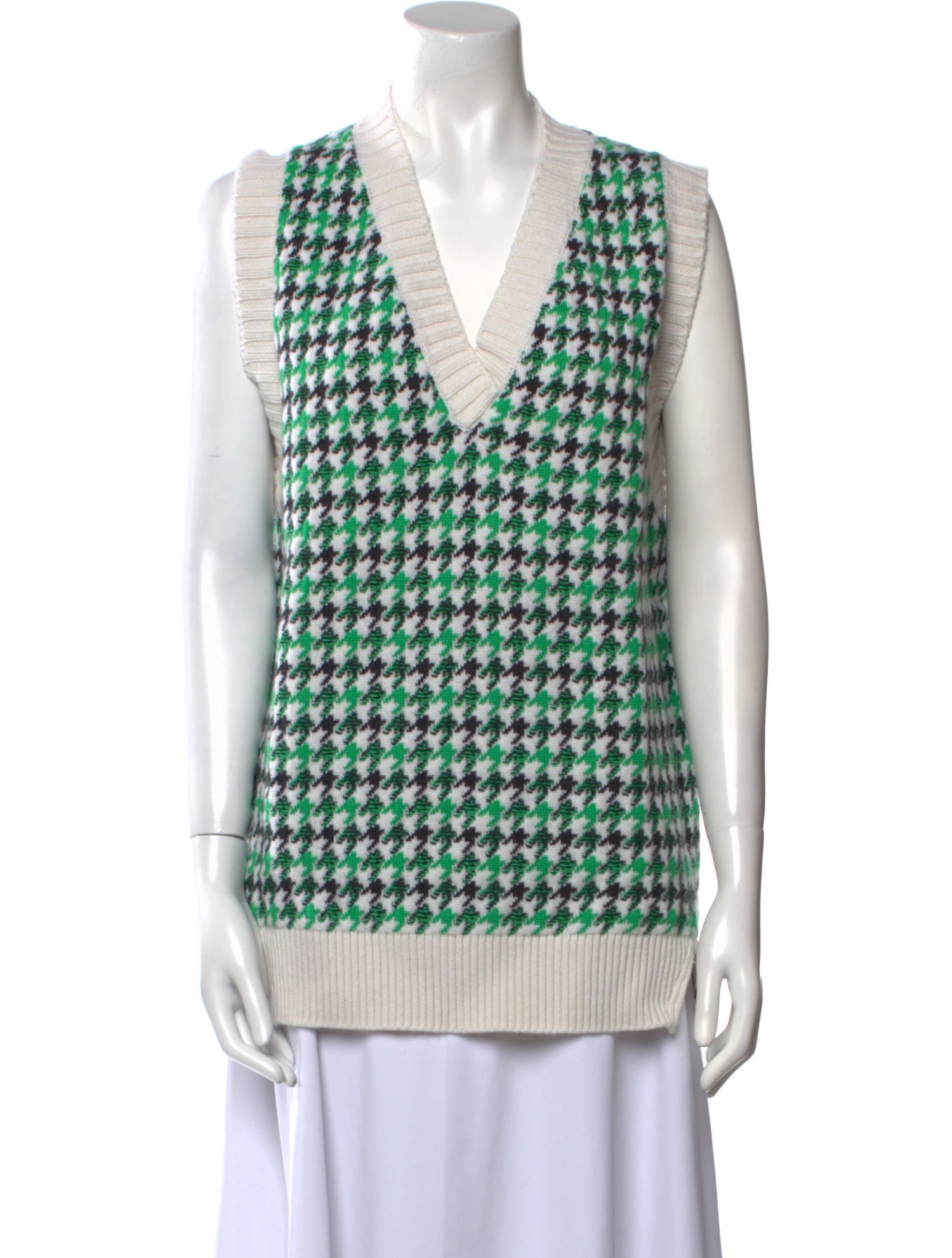 Barrie Cashmere Houndstooth Print Sweater