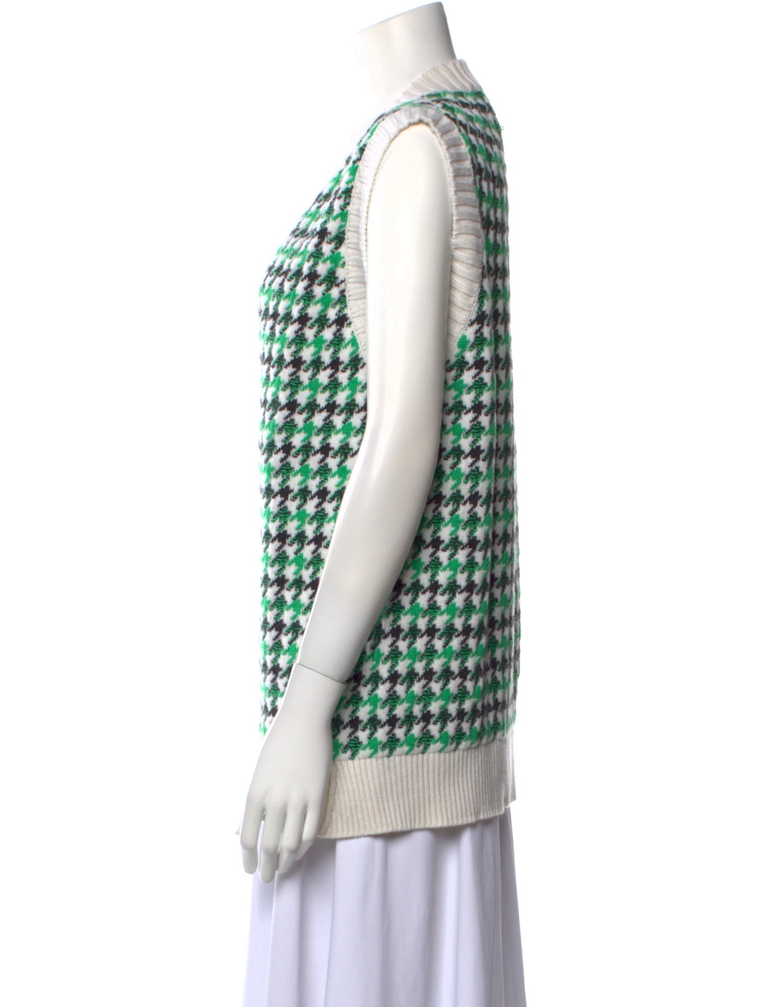 Barrie Cashmere Houndstooth Print Sweater