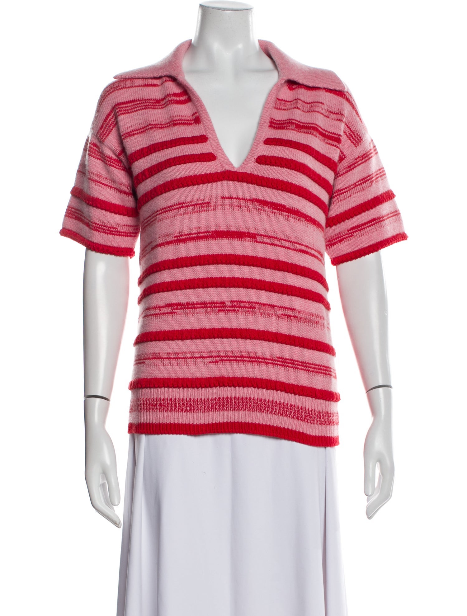 Barrie Striped V-Neck Sweater