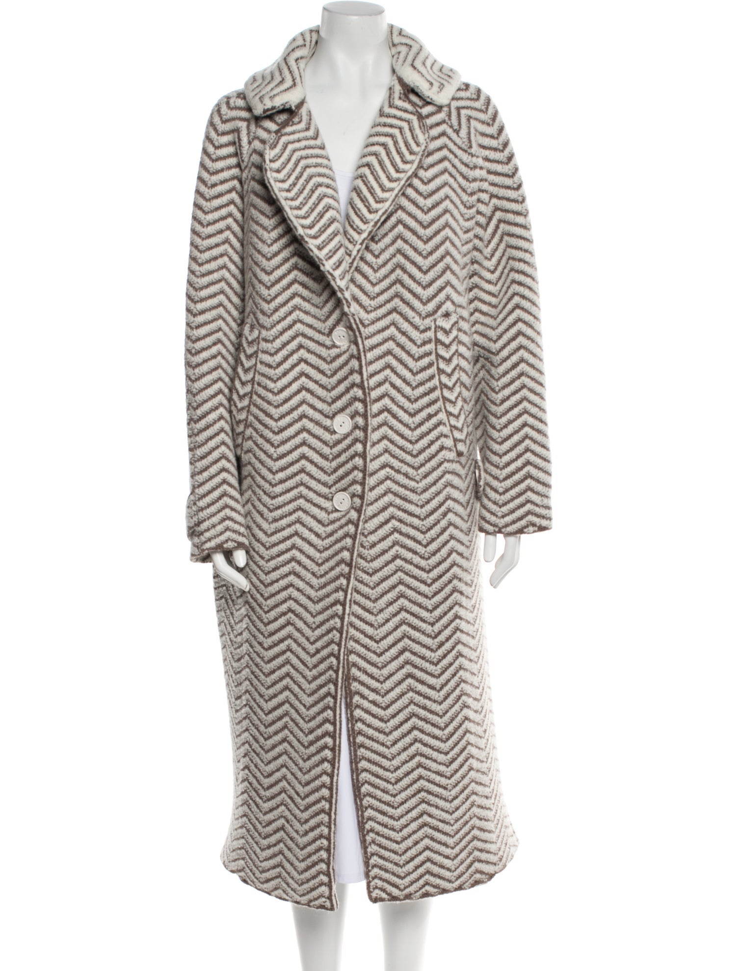 Barrie Cashmere Striped Peacoat w/ Tags