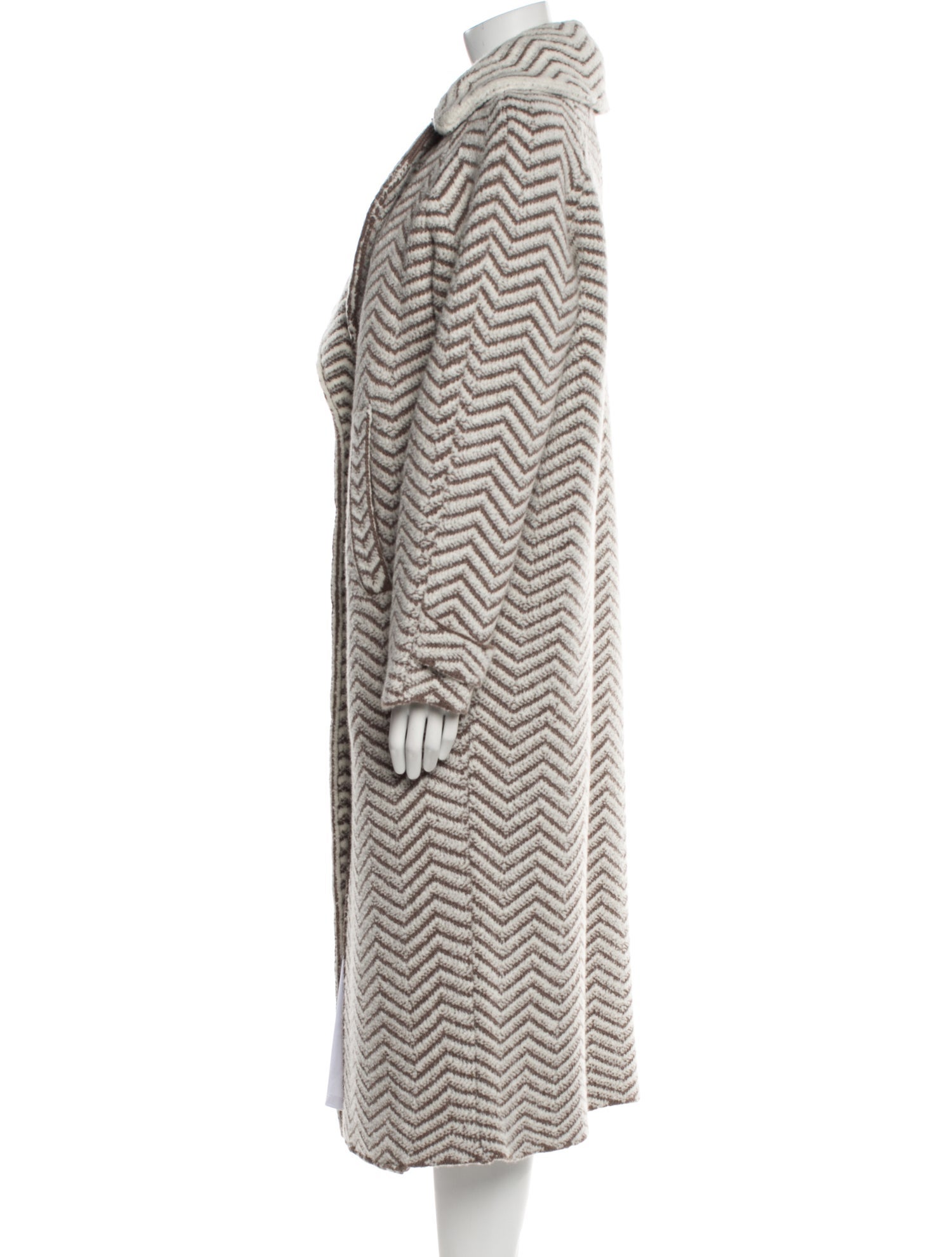 Barrie Cashmere Striped Peacoat w/ Tags