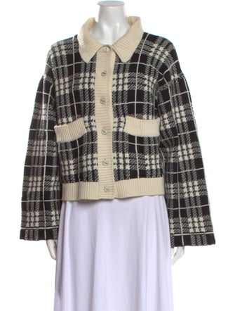 Barrie Cashmere Plaid Print Sweater