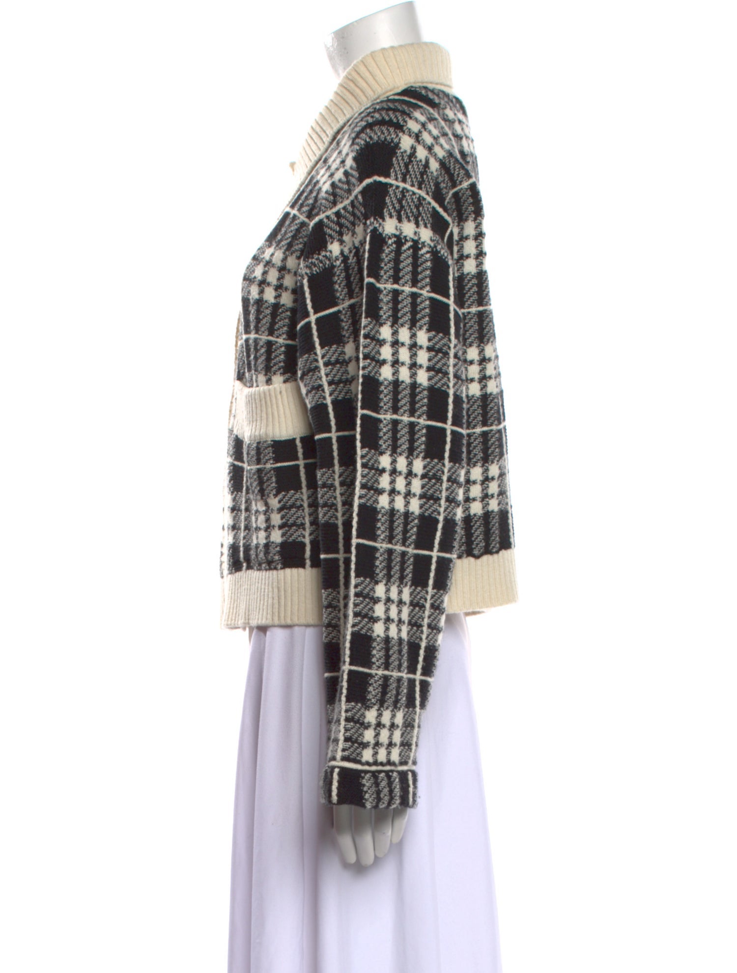 Barrie Cashmere Plaid Print Sweater