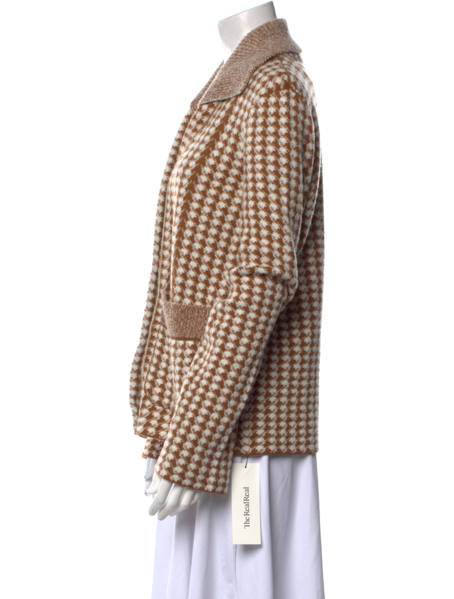 Barrie Cashmere Houndstooth Print Sweater