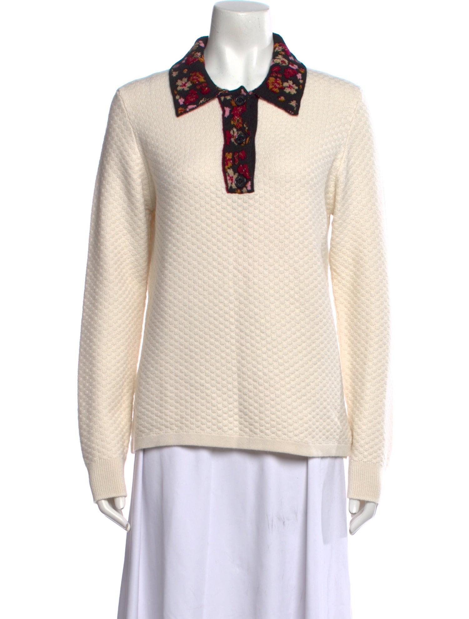 Barrie Cashmere Floral Print Sweater w/ Tags