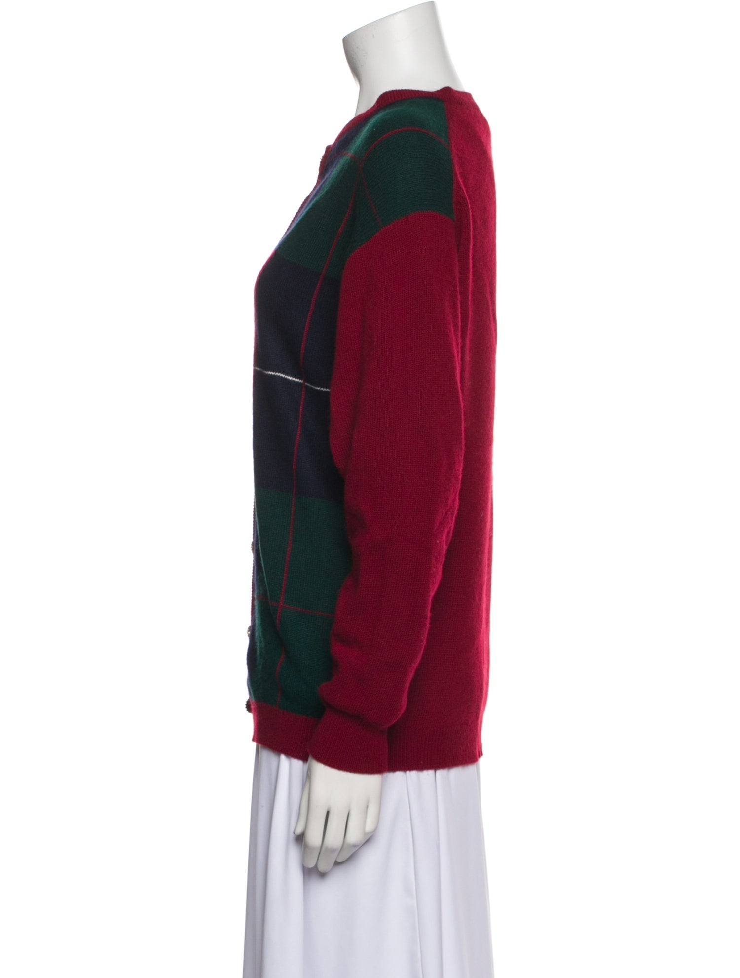 Barrie Cashmere Plaid Print Sweater