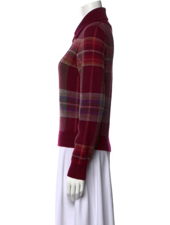 Barrie Lambswool Plaid Print Sweater