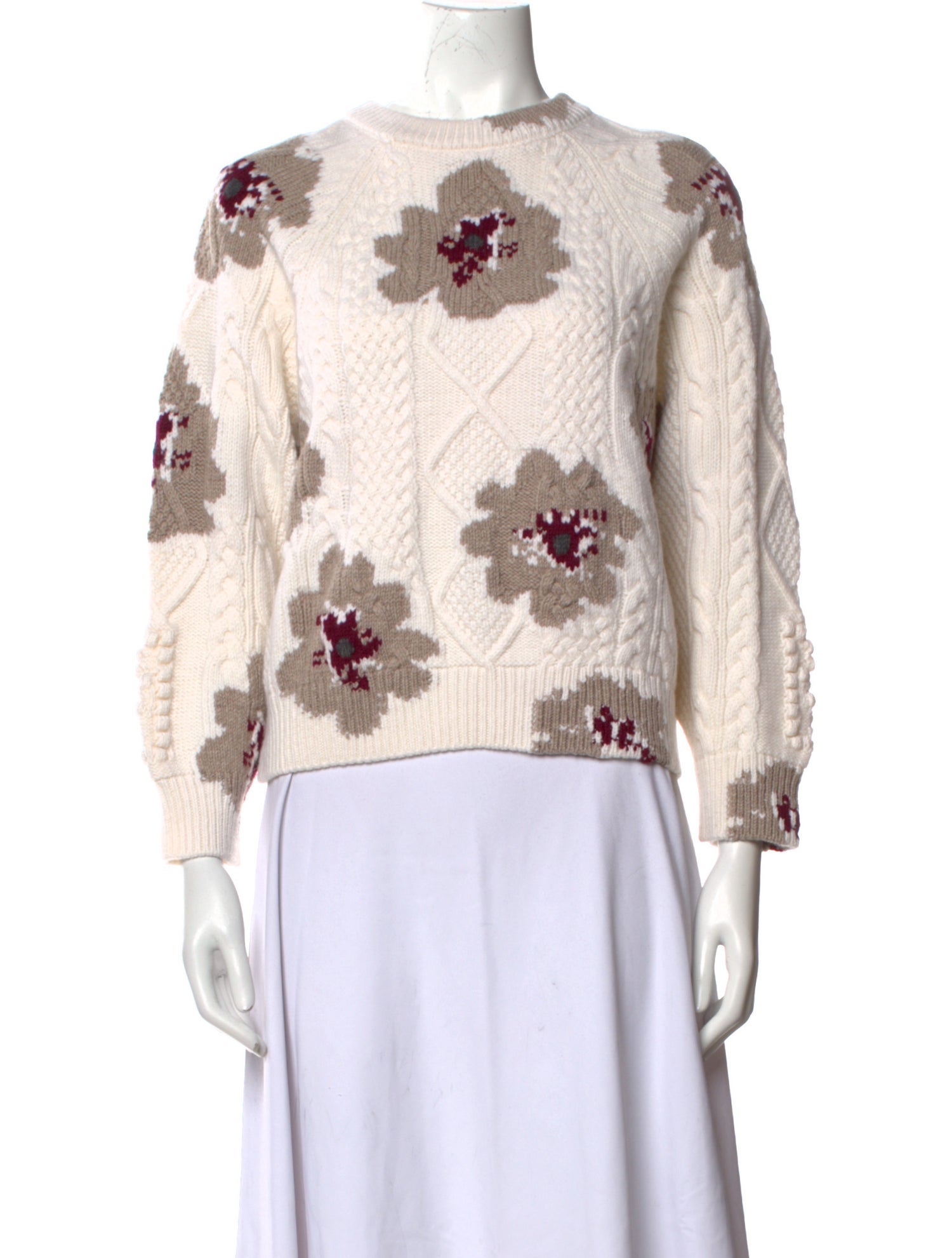 Barrie Cashmere Floral Print Sweater