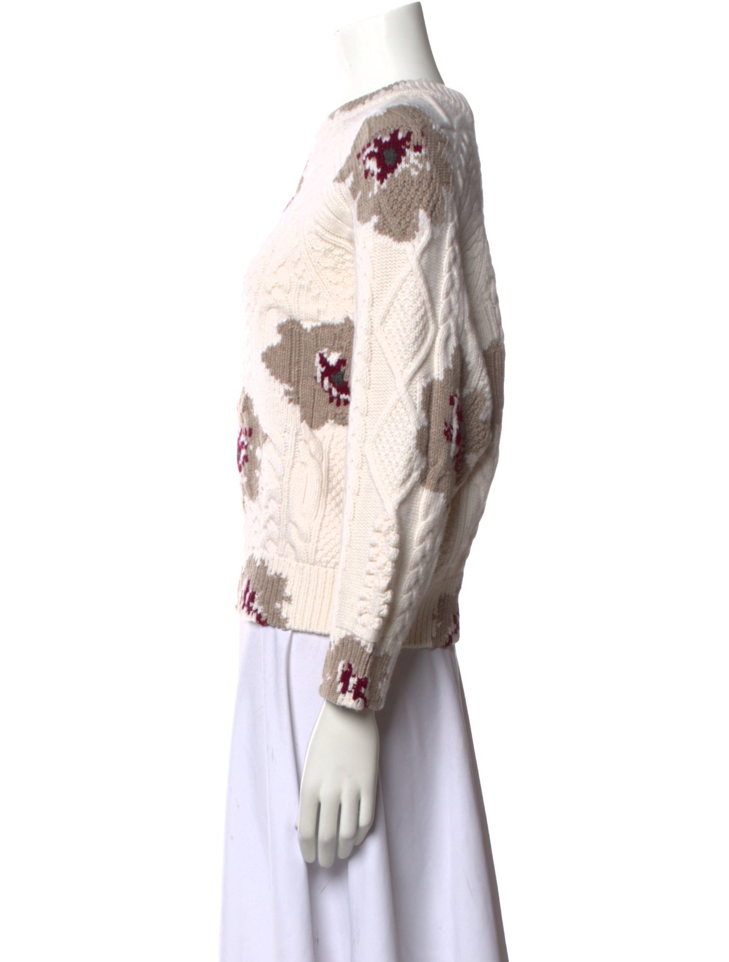 Barrie Cashmere Floral Print Sweater
