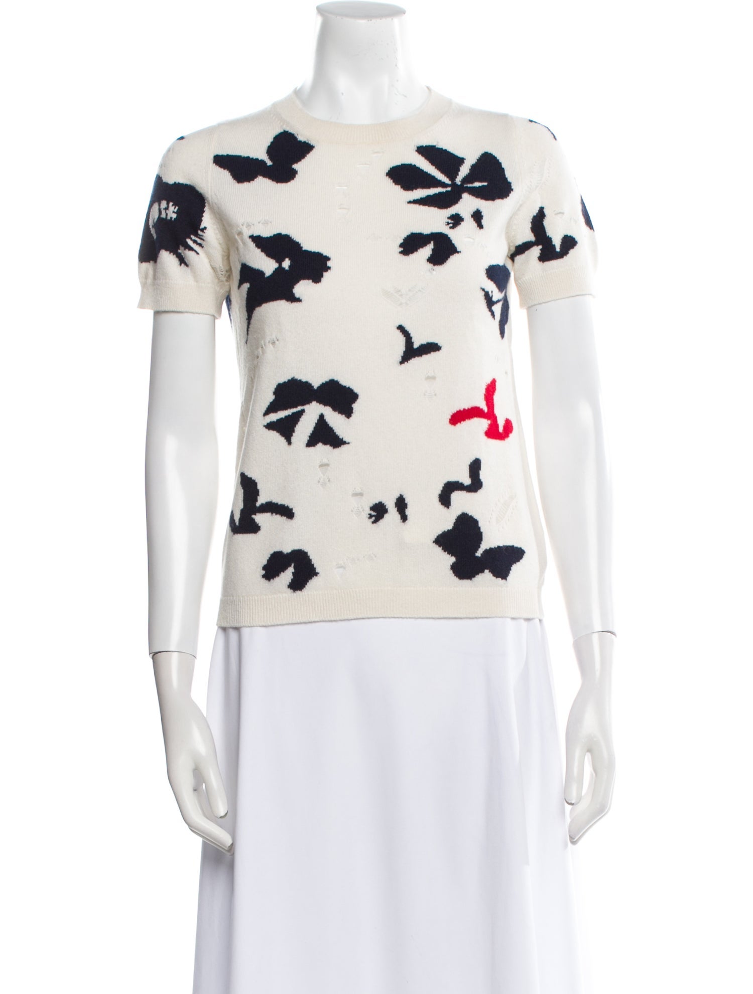 Barrie Cashmere Floral Print Sweater