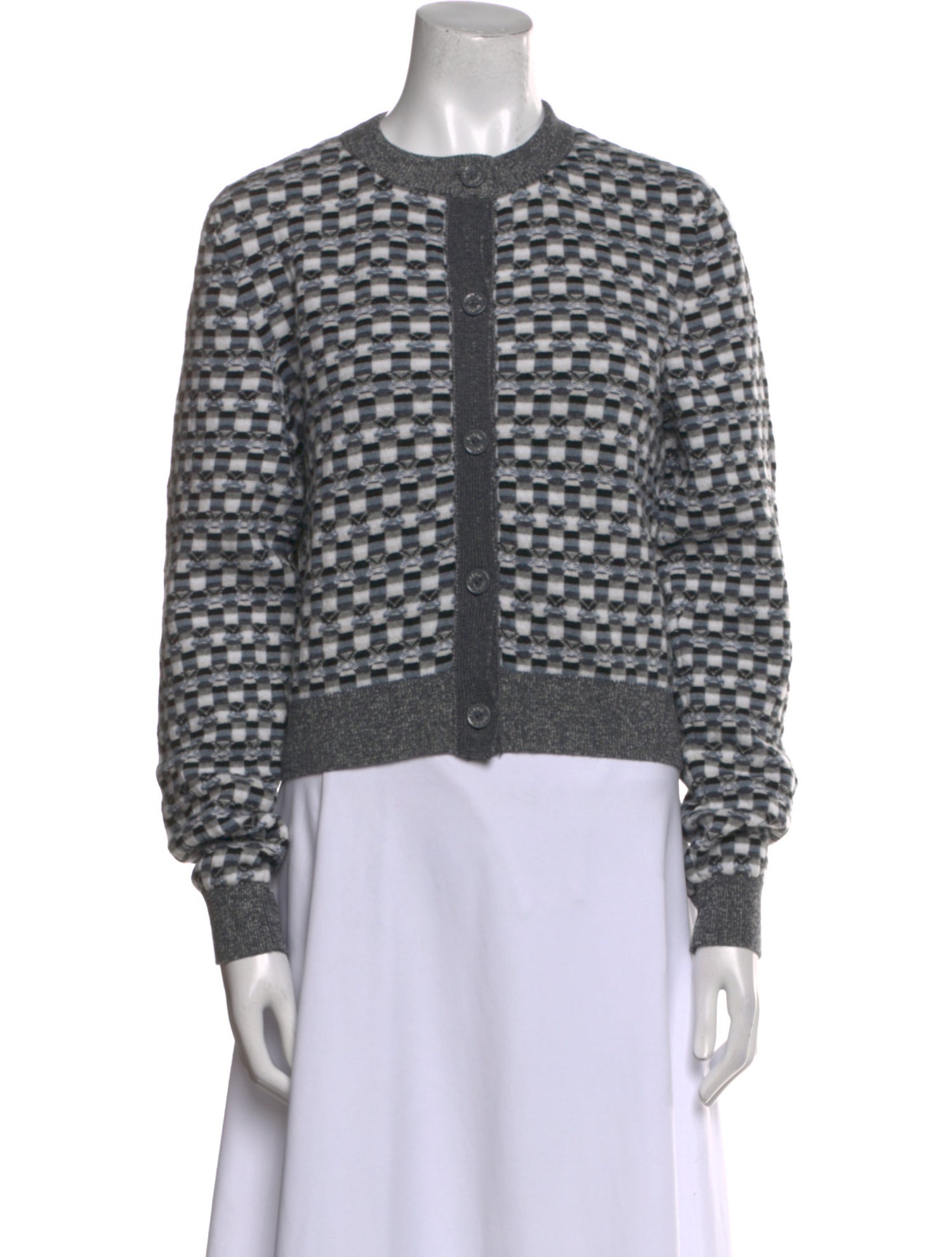 Barrie Cashmere Plaid Print Sweater