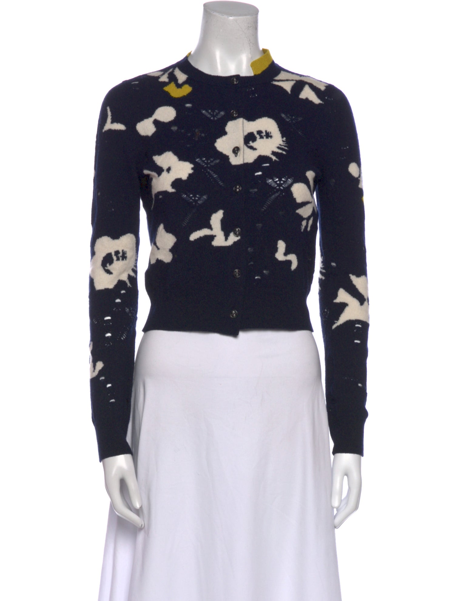 Barrie Cashmere Floral Print Sweater
