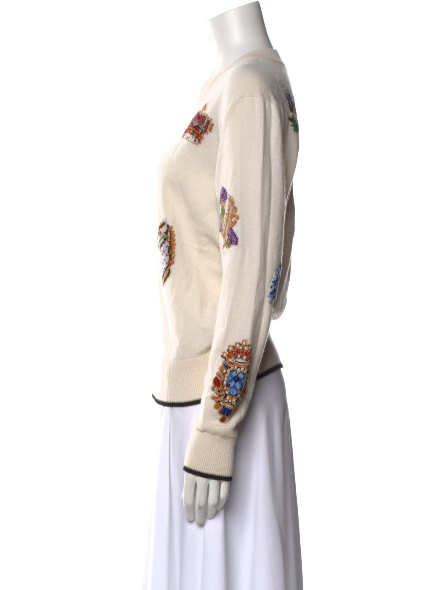 Barrie Cashmere Floral Print Sweater