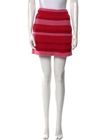 Pre-owned Barrie Cashmere Mini Skirt In Red