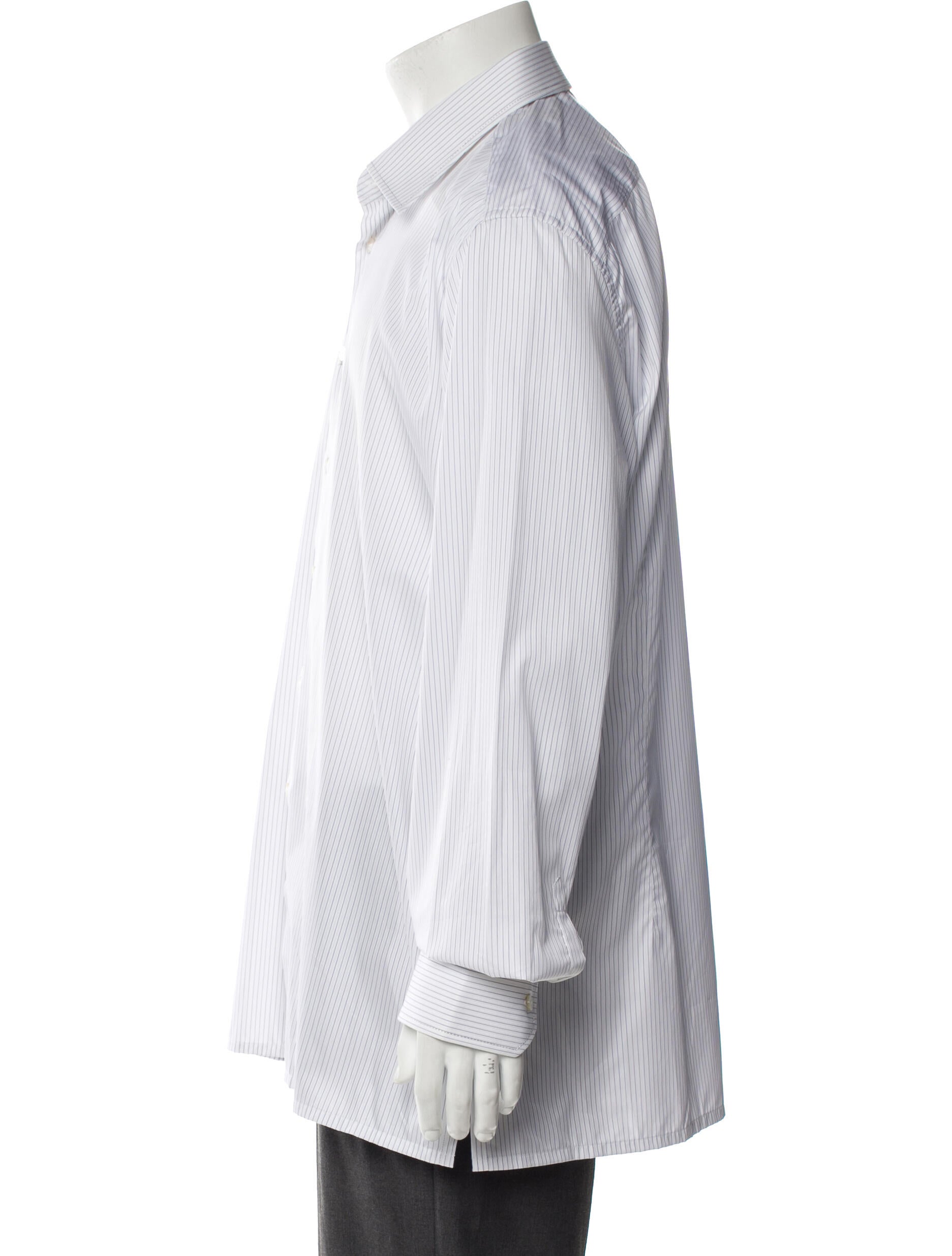 Dolce & Gabbana White Stripes Long Sleeves GOLD Dress Shirt main image 0