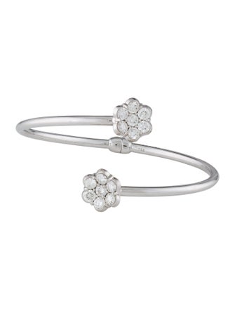 Bayco Jewels 18K Diamond Flower Hinged Bracelet