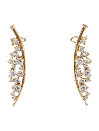 BaYou With Love 14K Diamond Moon Ear Climbers
